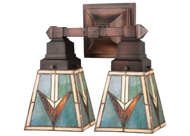 Meyda Tiffany - 48182 - Two Light Wall Sconce - Valencia Mission - Mahogany Bronze
