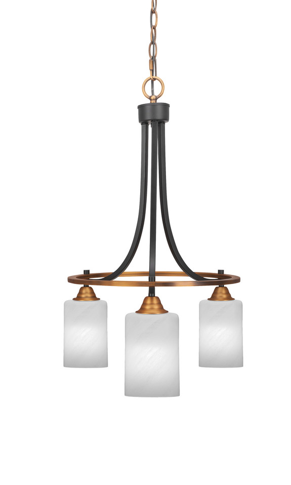 Toltec Lighting - 3413-MBBR-3001 - Three Light Chandelier - Paramount - Matte Black & Brass