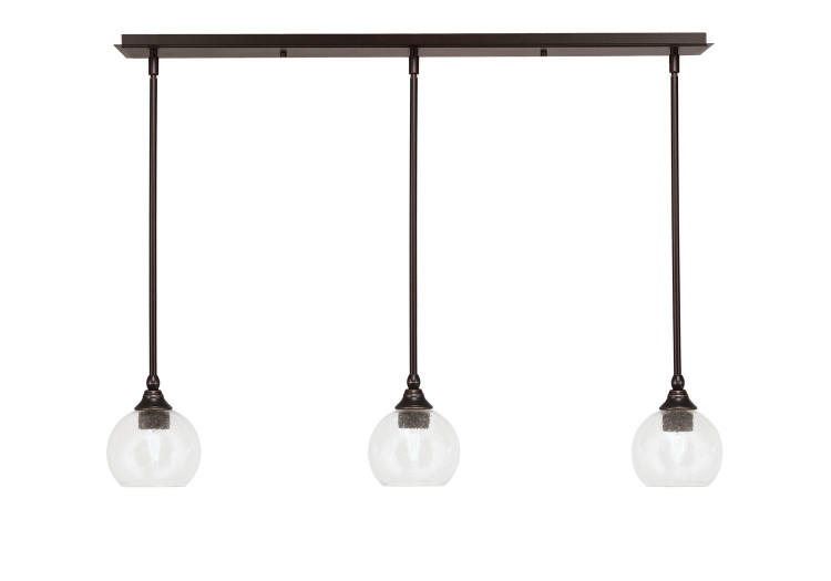 Toltec Lighting - 36-DG-4100 - Three Light Linear Pendalier - Stem - Dark Granite