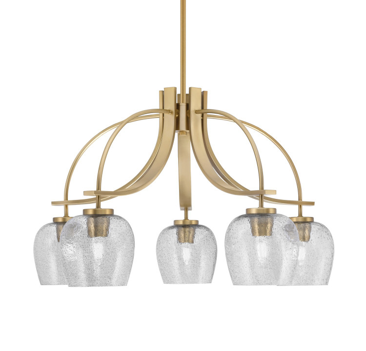 Toltec Lighting - 3925-NAB-4812 - Five Light Chandelier - Cavella - New Age Brass