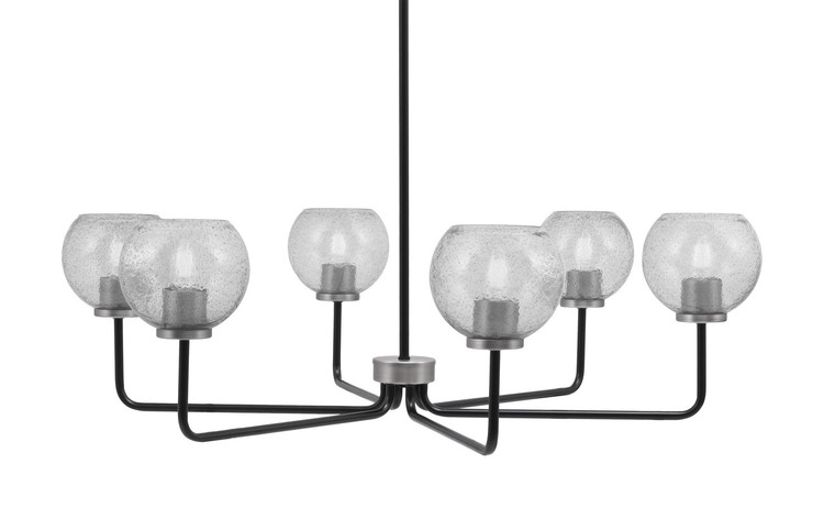 Toltec Lighting - 6206-MBGP-4102 - Six Light Chandelier - Sandia - Matte Black & Graphite