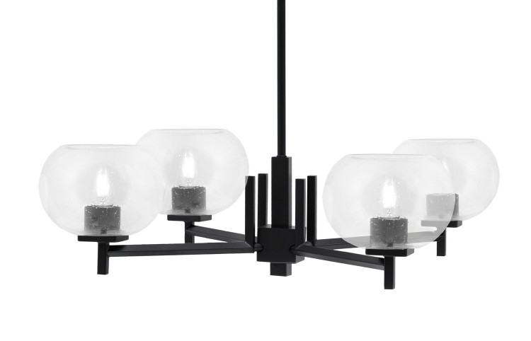 Toltec Lighting - 1204-MB-202 - Four Light Chandelier - Franklin - Matte Black