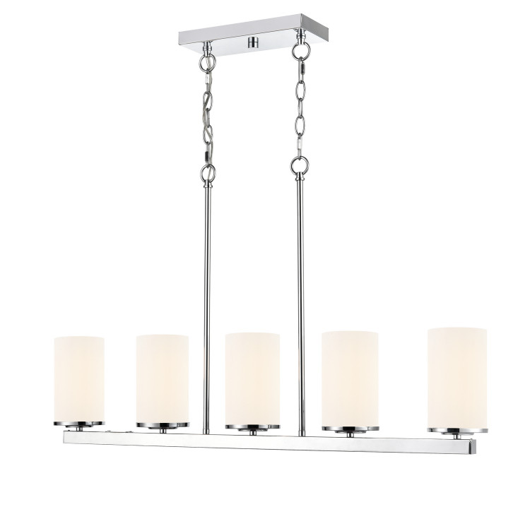 Millennium - 2725WG-CH - Five Light Linear Chandelier - Verlana - Chrome