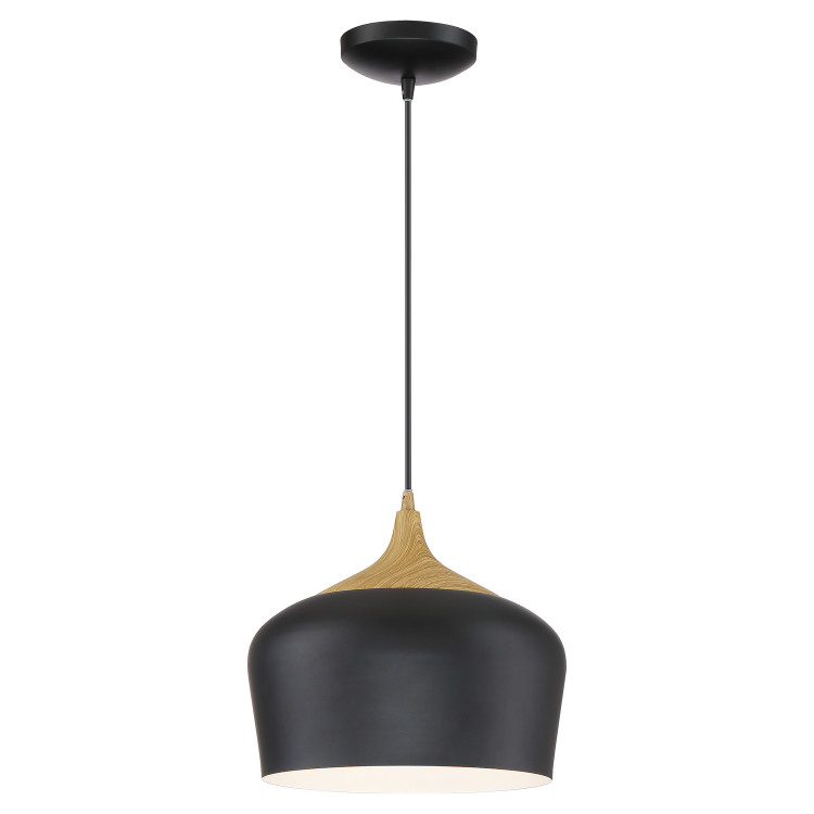 Access - 52057LEDDLP-BL/WGN - LED Pendant - Blend - Black w/Wood Grain