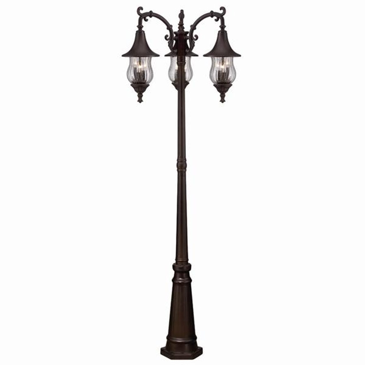 Acclaim Lighting - 3409ABZ - Three Head Surface Mount Post Light - Del Rio - Architectural Bronze