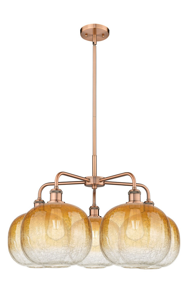 Innovations - 516-5CR-AC-G481-10AM - Five Light Chandelier - Ballston - Antique Copper