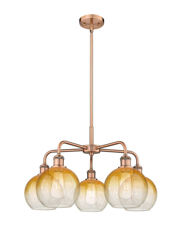 Innovations - 516-5CR-AC-G483-8AM - Five Light Chandelier - Ballston - Antique Copper