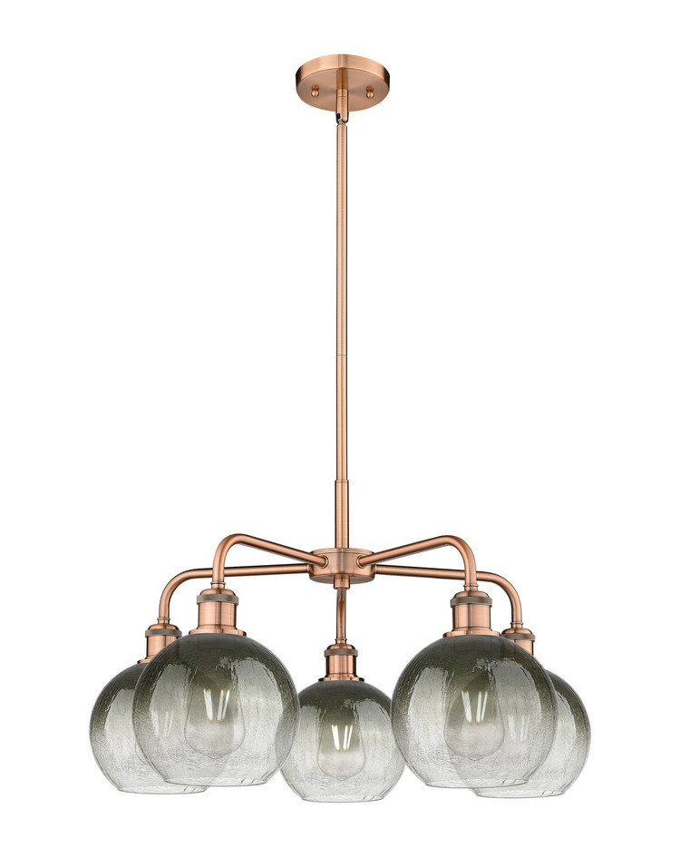 Innovations - 516-5CR-AC-G483-8SL - Five Light Chandelier - Ballston - Antique Copper