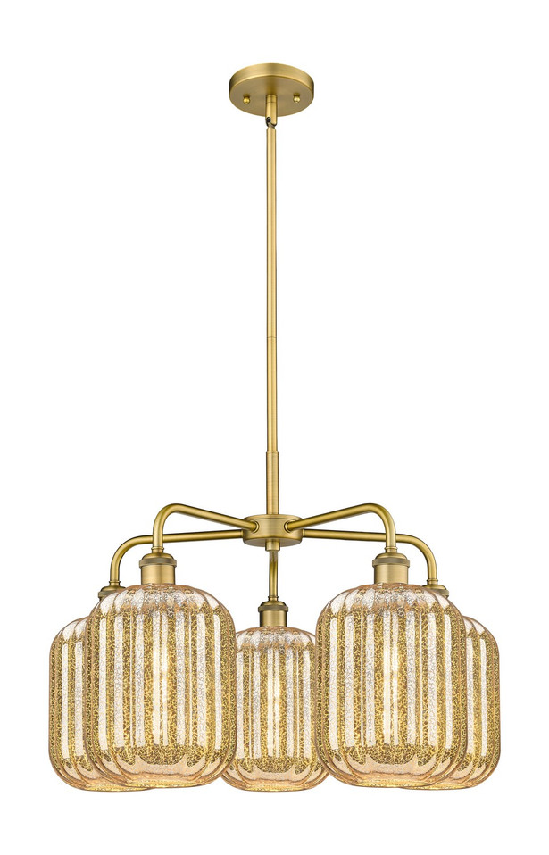 Innovations - 516-5CR-BB-G460-7ME - Five Light Chandelier - Ballston - Brushed Brass
