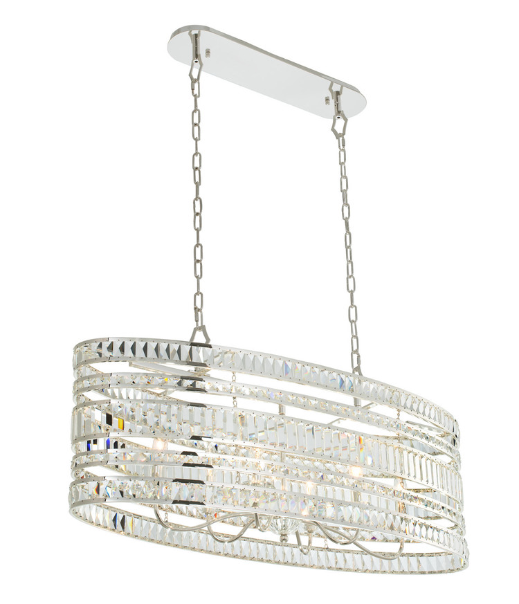 Allegri - 037061-014-FR001 - Six Light Island Pendant - Strato - Polished Silver Allegri - 037061-014-FR001 - Six Light Island Pendant - Strato - Polished Silver