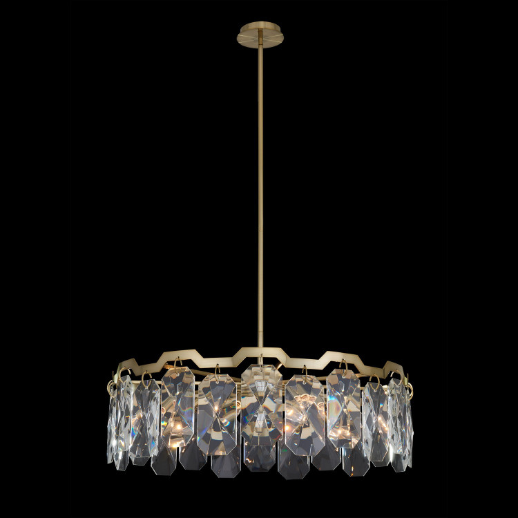 Allegri - 039357-039-FR001 - Eight Light Pendant - Piatta - Brushed Brass Allegri - 039357-039-FR001 - Eight Light Pendant - Piatta - Brushed Brass