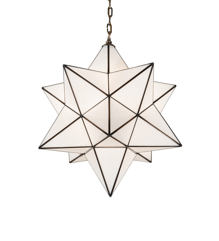 Meyda Tiffany - 260247 - One Light Pendant - Moravian Star - Antique Brass
