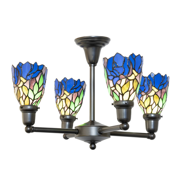 Meyda Tiffany - 261283 - Four Light Chandelier - Iris - Craftsman Brown