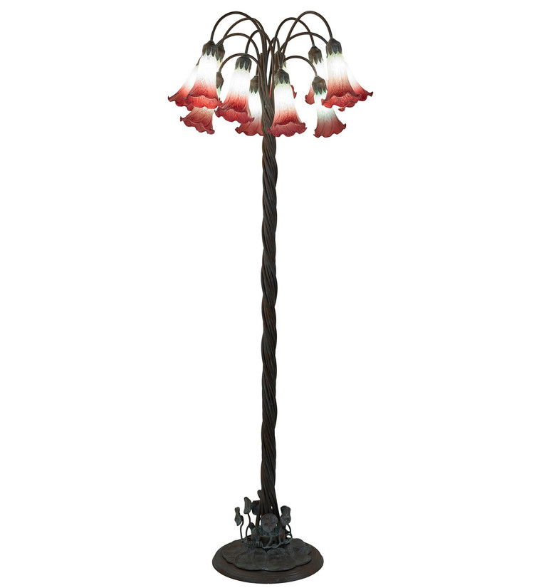Meyda Tiffany - 262109 - 12 Light Floor Lamp - Pink/White - Bronze Meyda Tiffany - 262109 - 12 Light Floor Lamp - Pink/White - Bronze