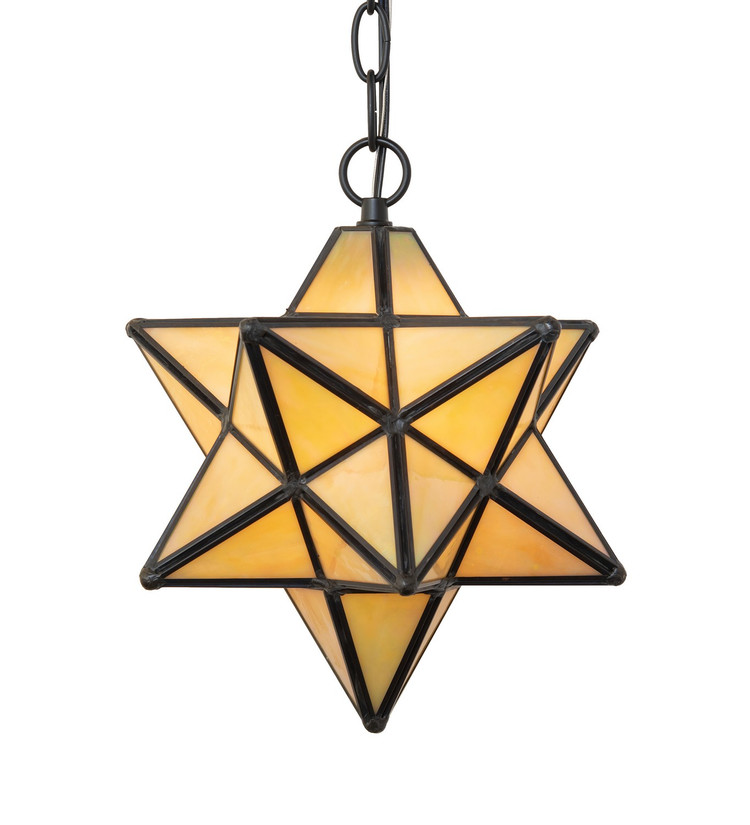Meyda Tiffany - 263550 - One Light Pendant - Moravian Star - Solar Black