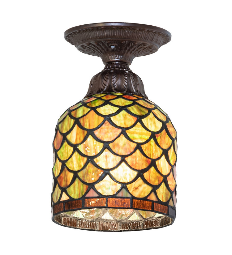 Meyda Tiffany - 276100 - One Light Flushmount - Acorn - Mahogany Bronze