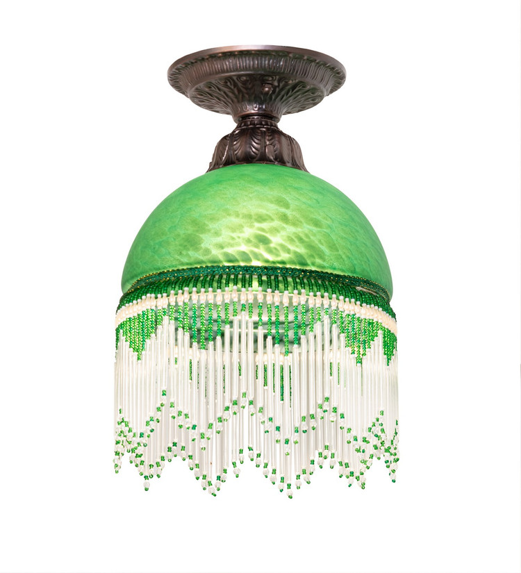 Meyda Tiffany - 276117 - One Light Flushmount - Roussillon - Mahogany Bronze