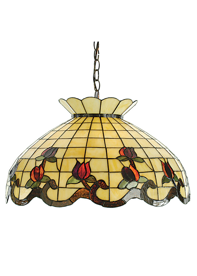 Meyda Tiffany - 28671 - Three Light Pendant - Roseborder - Mahogany Bronze