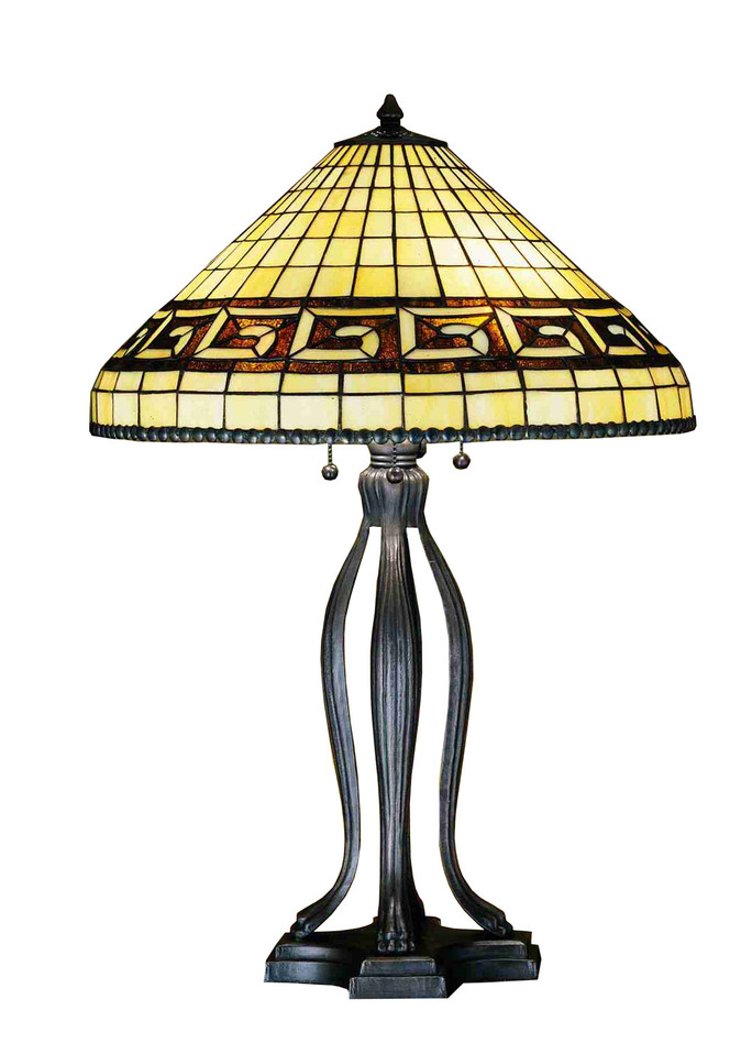 Meyda Tiffany - 29504 - Table Lamp - Greek Key - Mahogany Bronze