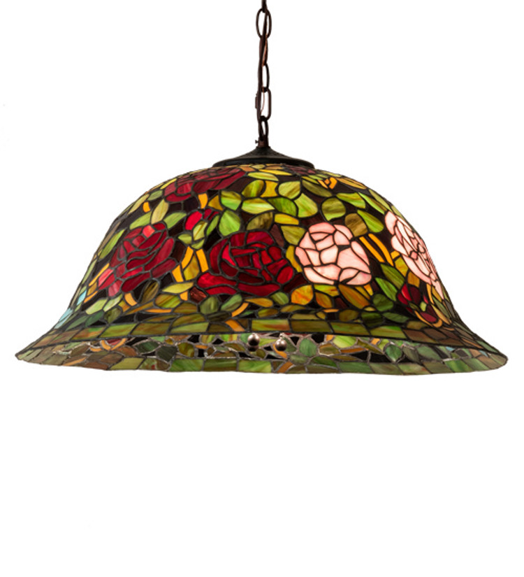 Meyda Tiffany - 46583 - Three Light Pendant - Tiffany Rosebush - Mahogany Bronze Meyda Tiffany - 46583 - Three Light Pendant - Tiffany Rosebush - Mahogany Bronze