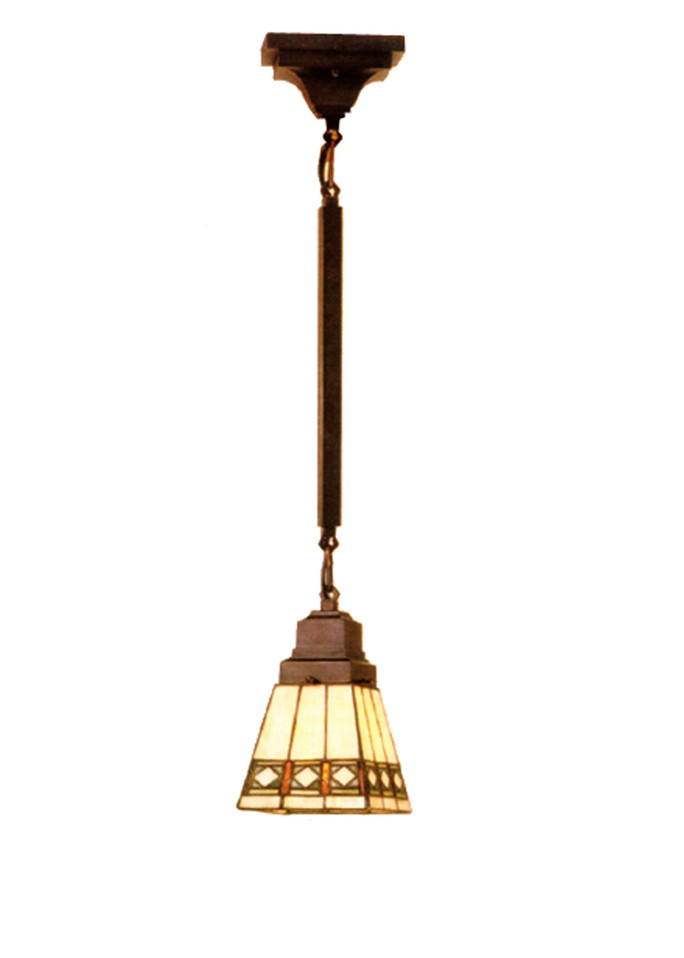 Meyda Tiffany - 49105 - One Light Mini Pendant - Diamond Band Mission - RustWrought Iron