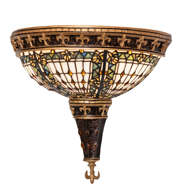 Meyda Tiffany - 50241 - Two Light Wall Sconce - Fleur-De-Lis - Mahogany Bronze/Gold Highlight