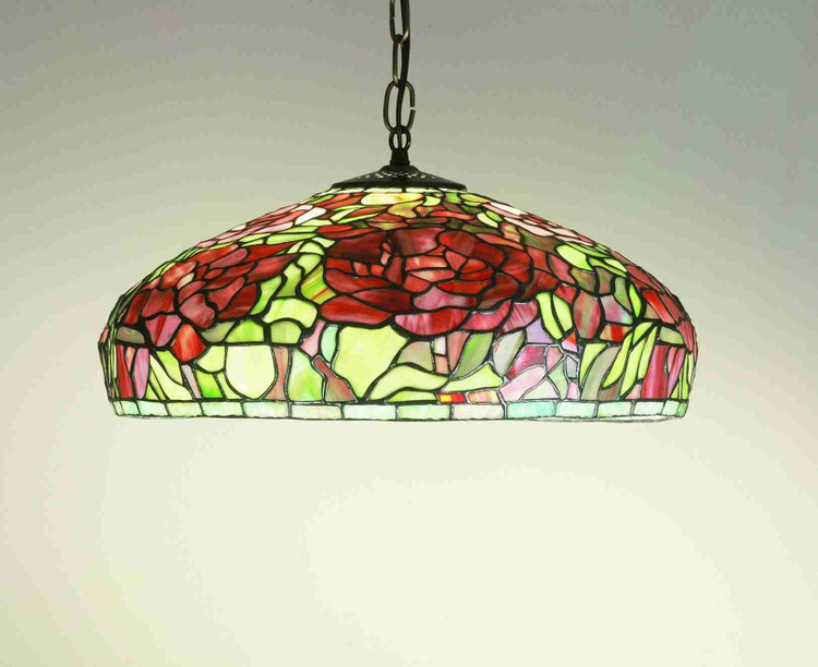 Meyda Tiffany - 51860 - One Light Pendant - Tiffany Peony - Mahogany Bronze