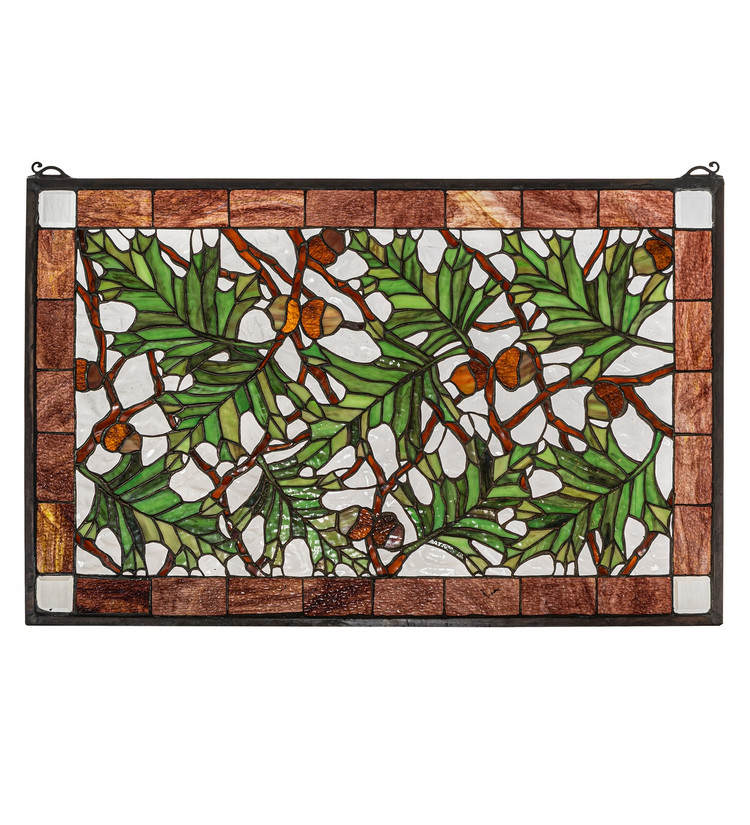 Meyda Tiffany - 66276 - Window - Acorn & Oak Leaf - RustWrought Iron