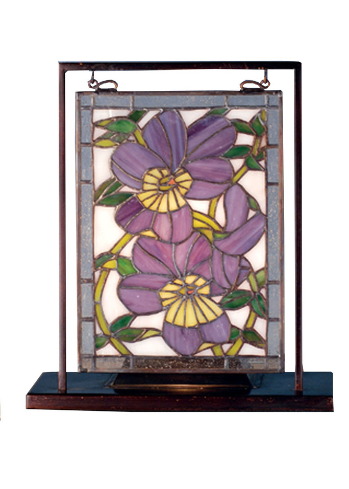 Meyda Tiffany - 68409 - Mini Tabletop Window - Pansies - Antique Copper Meyda Tiffany - 68409 - Mini Tabletop Window - Pansies - Antique Copper