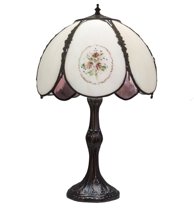 Meyda Tiffany - 68597 - One Light Table Lamp - Rose Bouquet - Mahogany Bronze