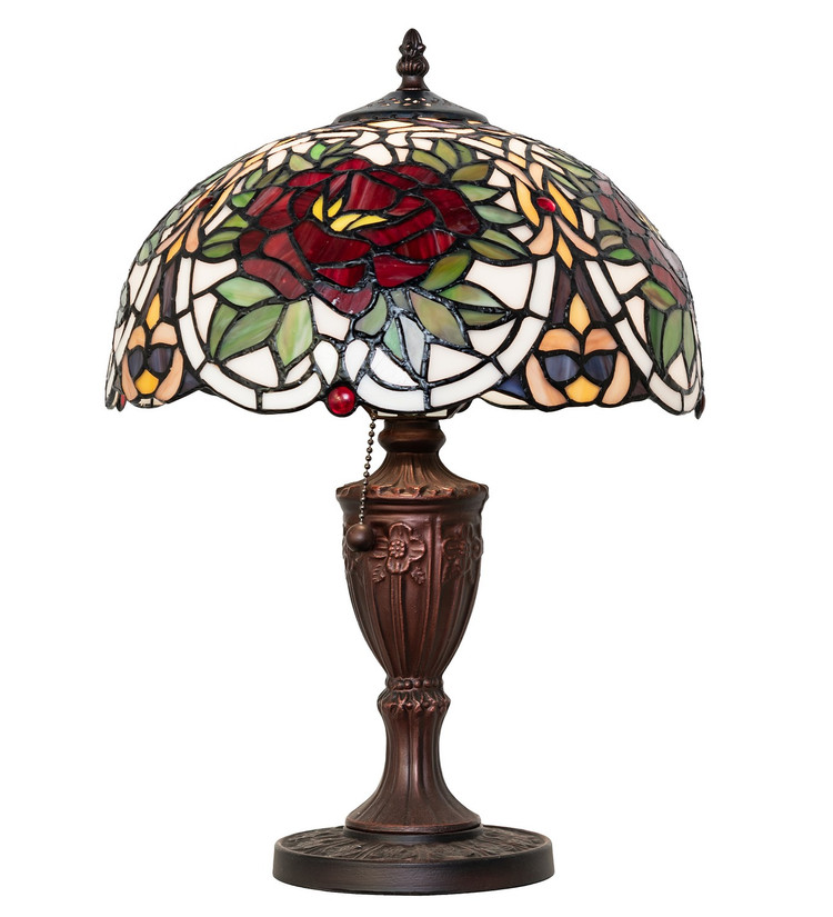 Meyda Tiffany - 78278 - One Light Table Lamp - Renaissance Rose - Mahogany Bronze