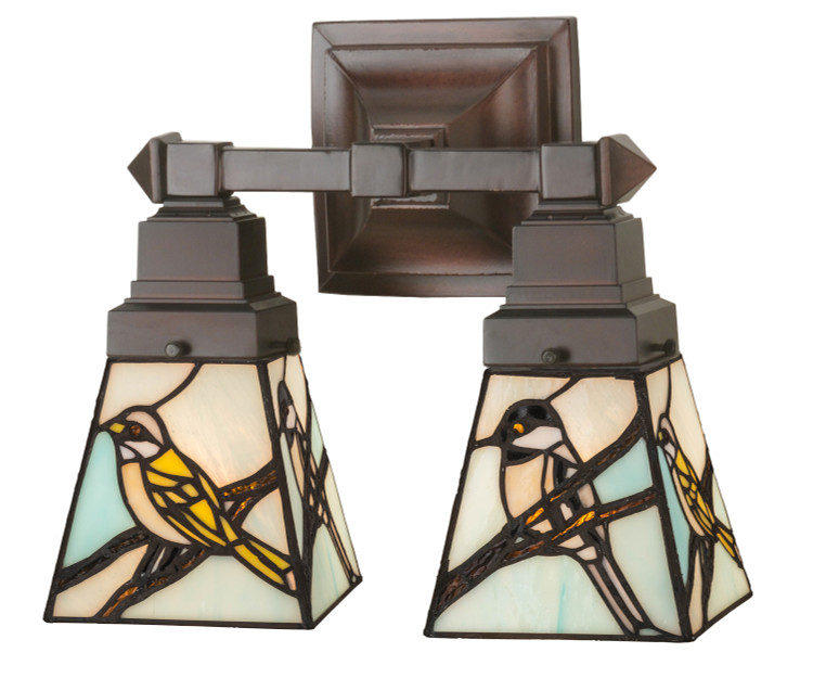 Meyda Tiffany - 98519 - Two Light Wall Sconce - Backyard Friends - Antique Meyda Tiffany - 98519 - Two Light Wall Sconce - Backyard Friends - Antique