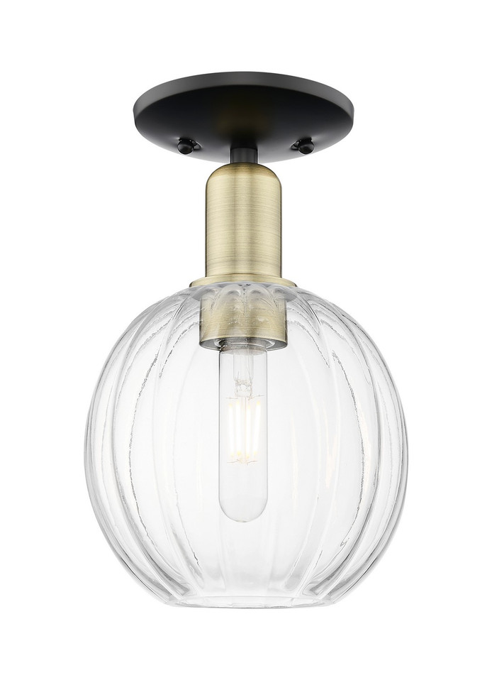 Innovations - 716-1C-BAB-G458-7CL - One Light Semi-Flush Mount - Arcadia - Black Antique Brass