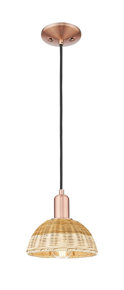 Innovations - 716-1P-AC-NBD2-75-NAT - One Light Mini Pendant - Arcadia - Antique Copper