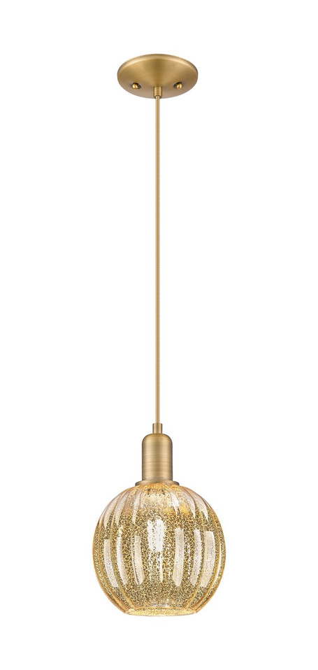 Innovations - 716-1P-BB-G458-7ME - One Light Pendant - Arcadia - Brushed Brass Innovations - 716-1P-BB-G458-7ME - One Light Pendant - Arcadia - Brushed Brass