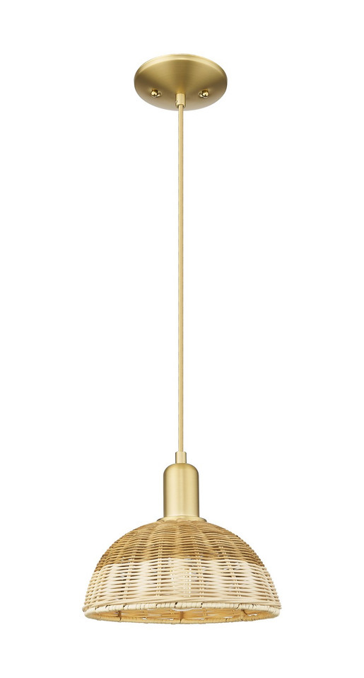 Innovations - 716-1P-SG-NBD2-9-NAT - One Light Mini Pendant - Arcadia - Satin Gold
