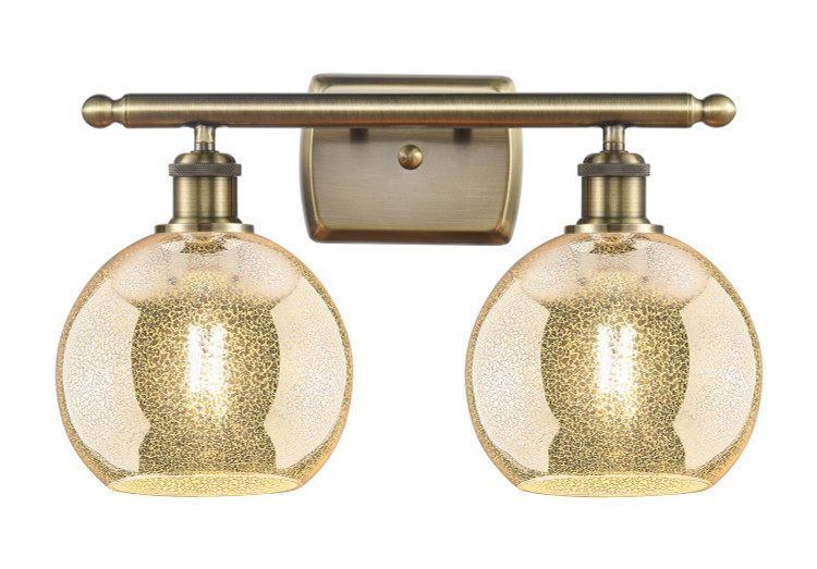 Innovations - 516-2W-AB-G128-8 - Two Light Bath Vanity - Ballston - Antique Brass
