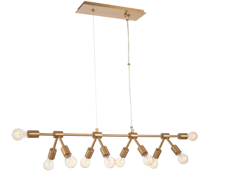 Kalco - 512361WB - Ten Light Island Pendant - Union - Winter Brass