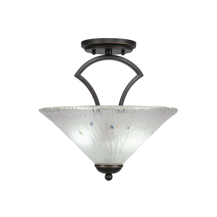 Toltec Lighting - 563-DG-701 - Two Light Semi-Flush - Zilo - Dark Granite