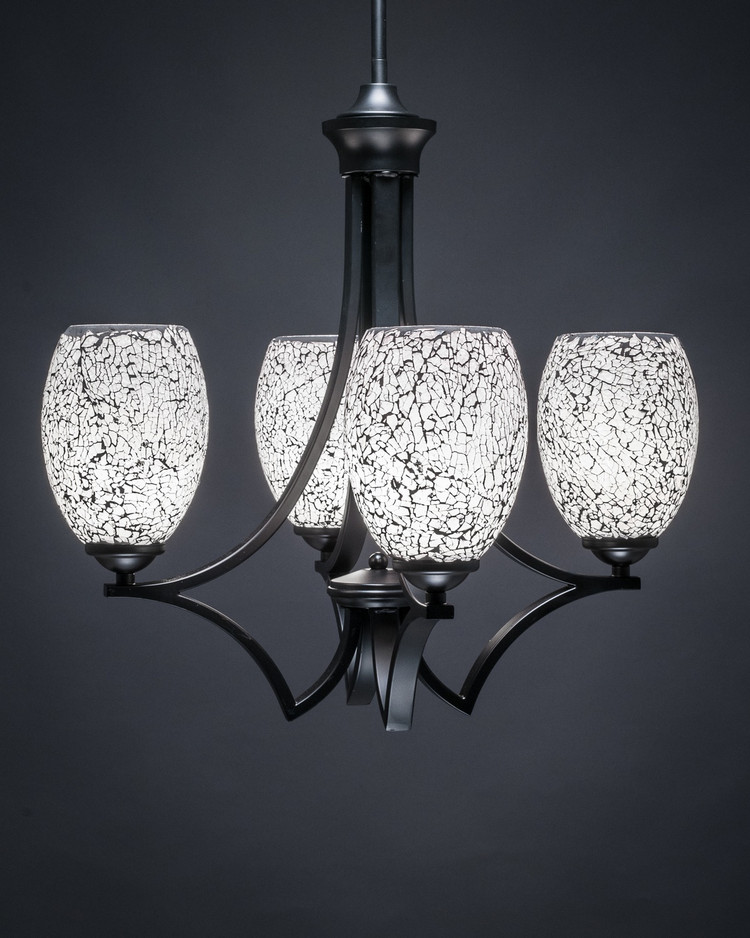 Toltec Lighting - 564-MB-4165 - Four Light Chandelier - Zilo - Matte Black
