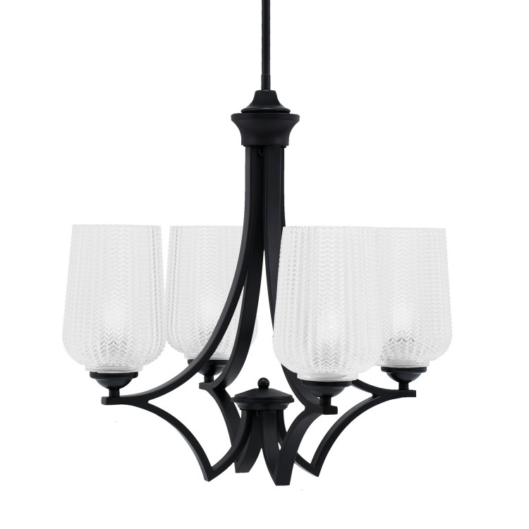 Toltec Lighting - 564-MB-4250 - Four Light Chandelier - Zilo - Matte Black