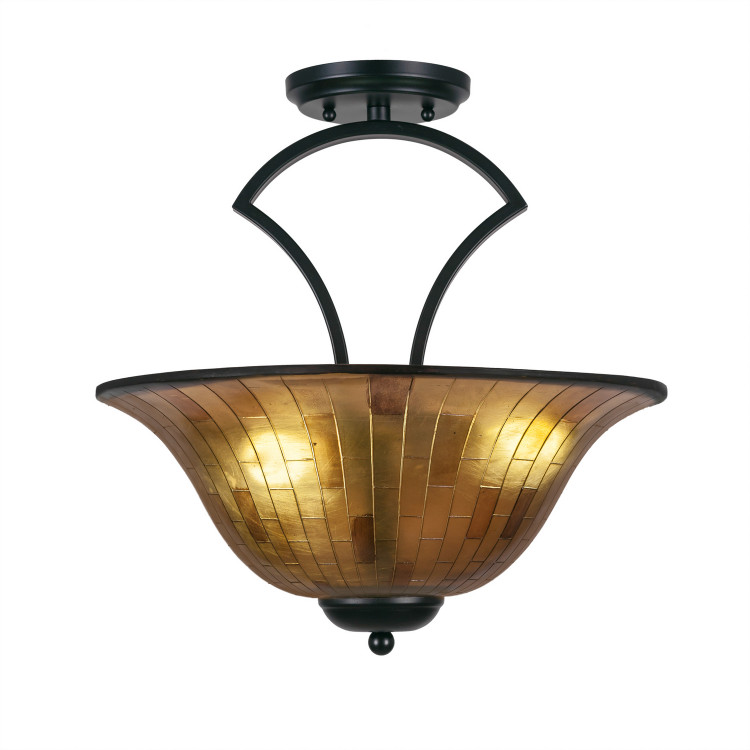 Toltec Lighting - 565-MB-708 - Three Light Semi-Flush - Zilo - Matte Black