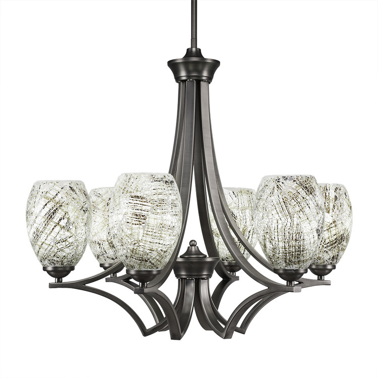Toltec Lighting - 566-GP-5054 - Six Light Chandelier - Zilo - Graphite