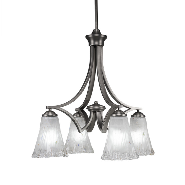 Toltec Lighting - 568-GP-721 - Four Light Chandelier - Zilo - Graphite