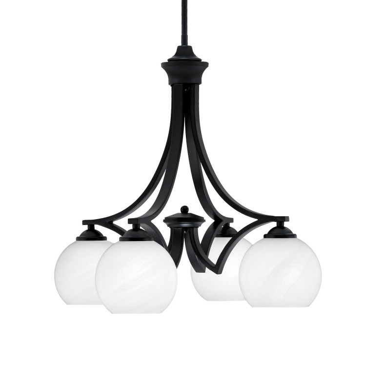 Toltec Lighting - 568-MB-4101 - Four Light Chandelier - Zilo - Matte Black