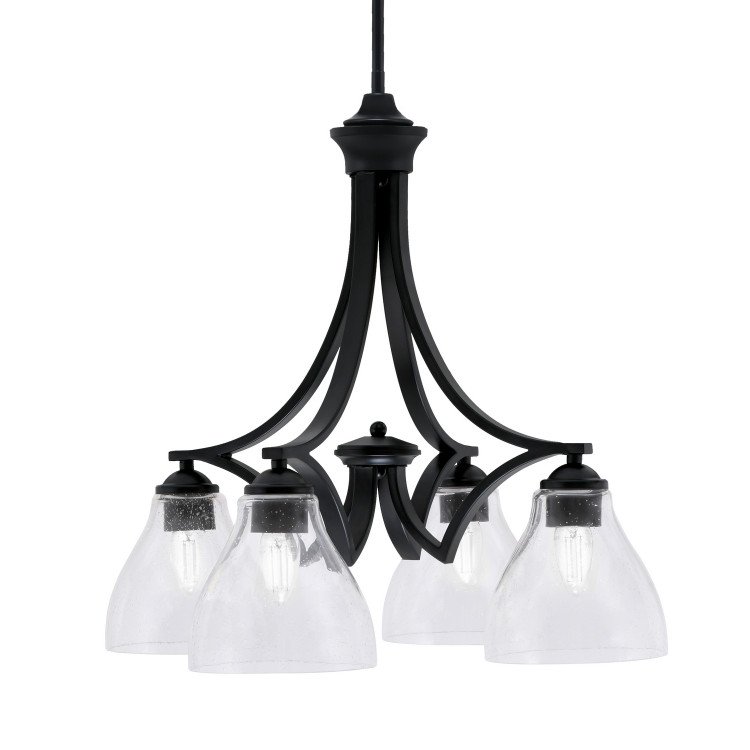 Toltec Lighting - 568-MB-4760 - Four Light Chandelier - Zilo - Matte Black