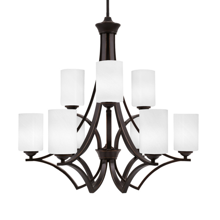 Toltec Lighting - 569-DG-3001 - Nine Light Chandelier - Zilo - Dark Granite