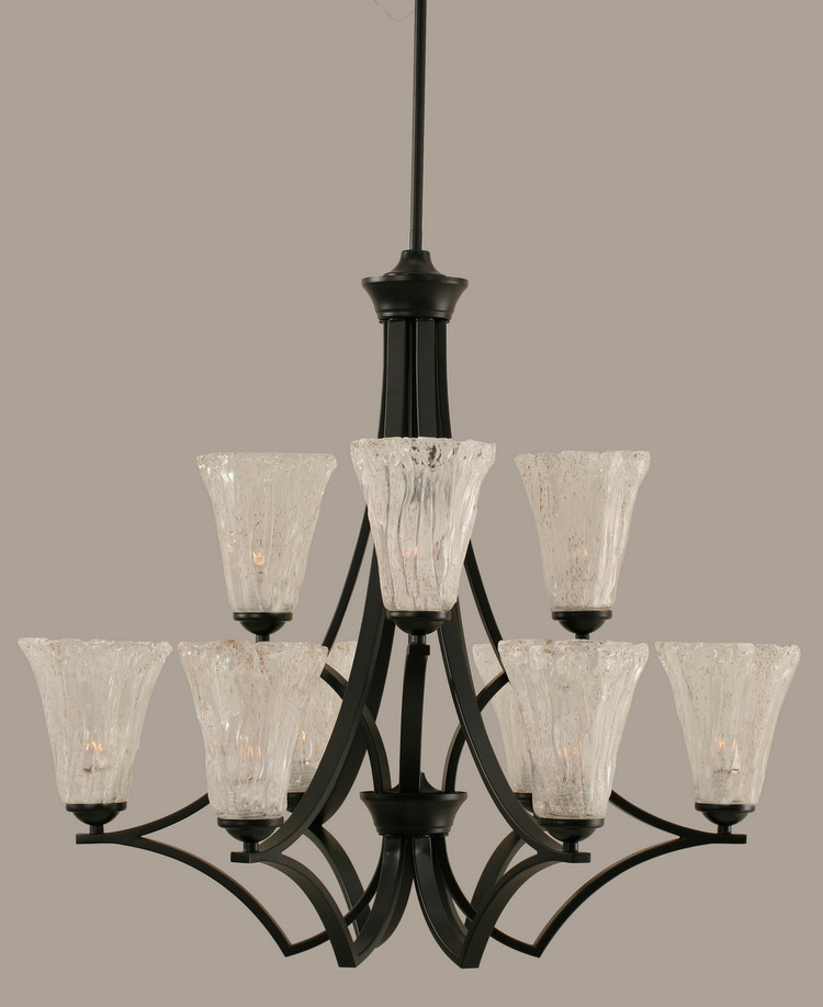 Toltec Lighting - 569-MB-729 - Nine Light Chandelier - Zilo - Matte Black