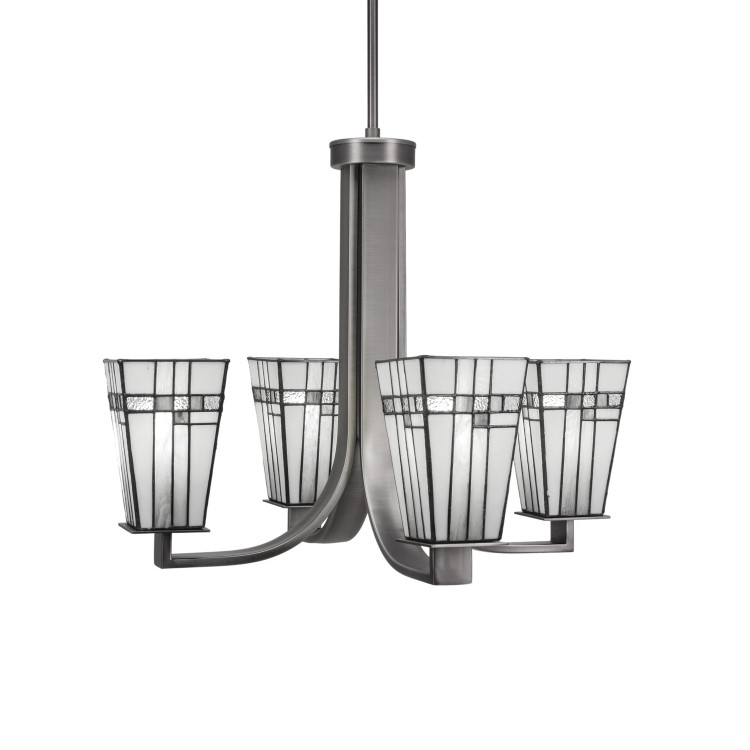 Toltec Lighting - 574-GP-9554 - Four Light Chandelier - Apollo - Graphite