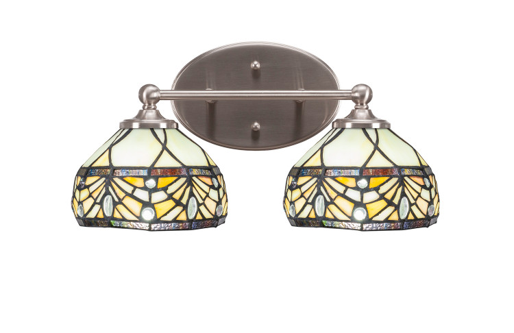 Toltec Lighting - 5912-BN-9485 - Two Light Bathroom Lighting - Capri - Brushed Nickel